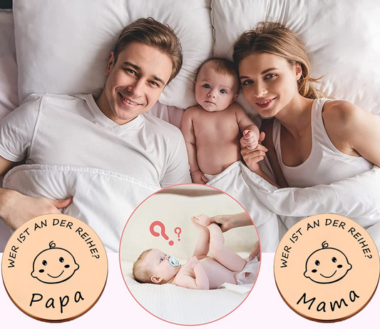 KIYOYI Stahlmünze zur Entscheidungsfindung MAMA oder PAPA, 3 cm – Produktfoto 2