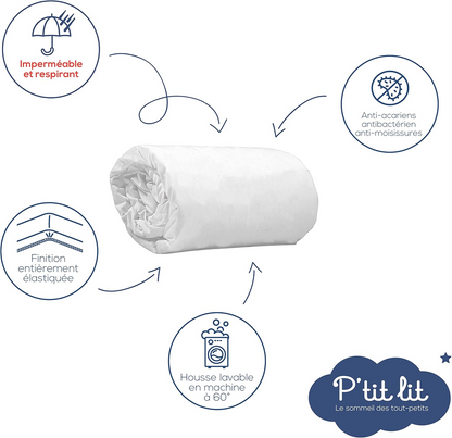 P'TIT LIT protège-matelas imperméable 70x140 anti-acariens