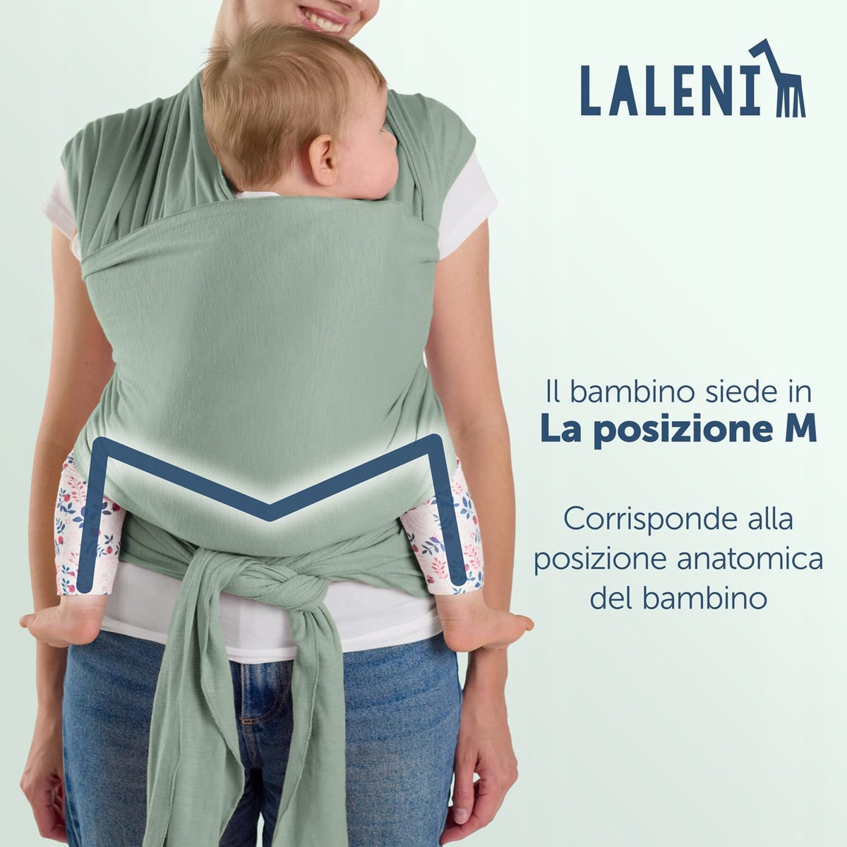 LALENI écharpe de portage élastique pour bébé jusqu'à 15kg