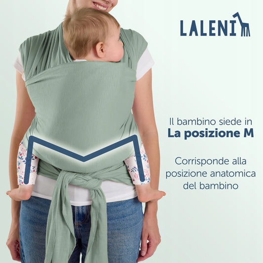 LALENI écharpe de portage élastique pour bébé jusqu'à 15kg