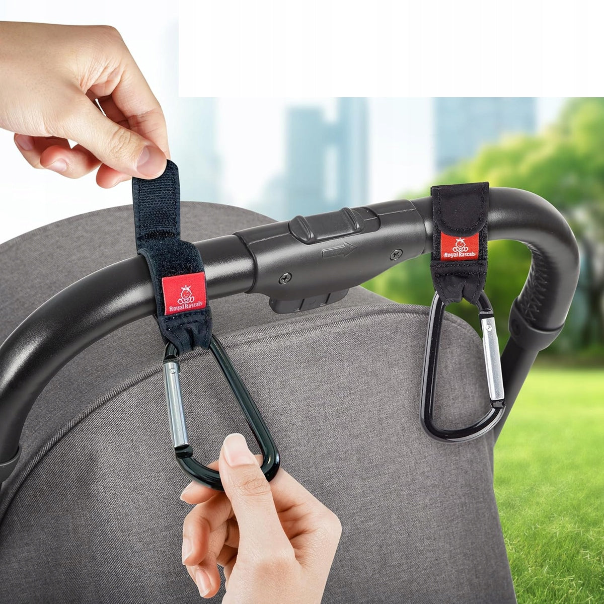 ROYAL RASCALS attaches pour sac à fixer sur la poignée de poussette, lot de 2
