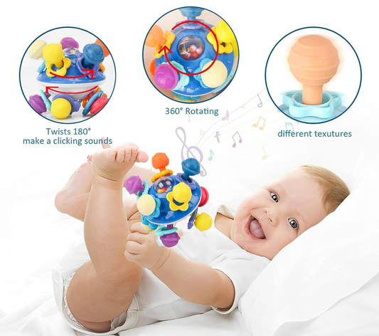 CESTAMOR Jouet sensoriel Ufo avec anneaux de dentition et hochets 7 x 9 cm