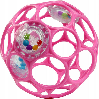BRIGHT STARTS Oball Rattle silikonowy chwytak gryzak z grzechotką 10 cm