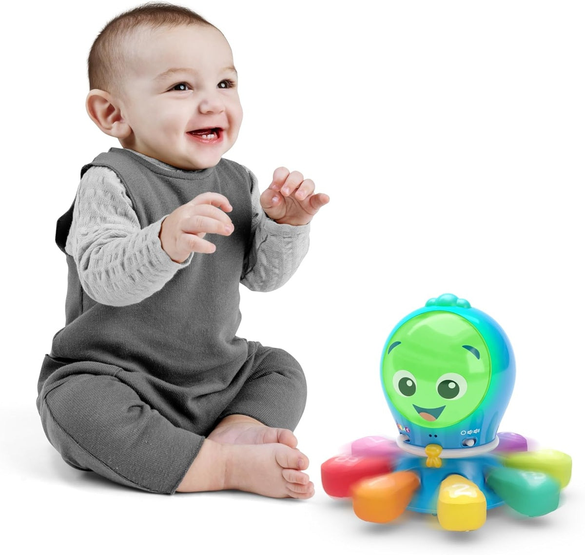 BABY EINSTEIN interaktív POLIP mondatokkal, dallamokkal, fényekkel és mozgással, 4 nyelven