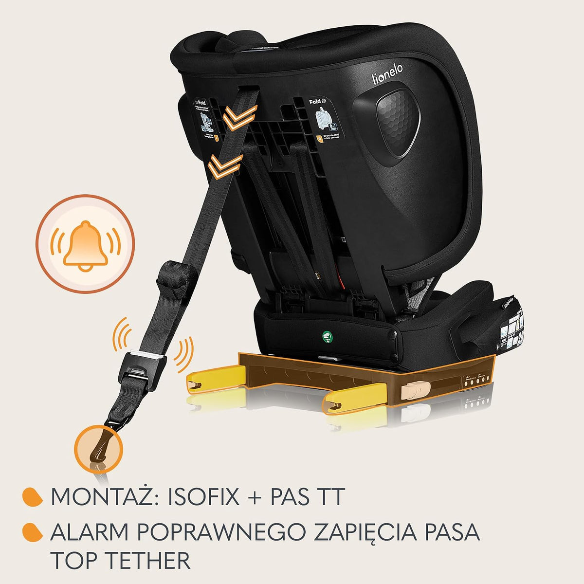 LIONELO NELLY i-Size fotelik samochodowy 76-150 cm z ISOFIX – zdjęcie produktu 4