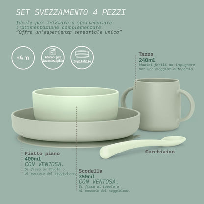 SUAVINEX Selection set de vaisselle en silicone 4 pièces 4m+