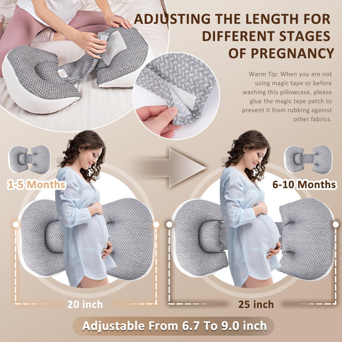 CHILLING HOME oreiller de grossesse compact réglable