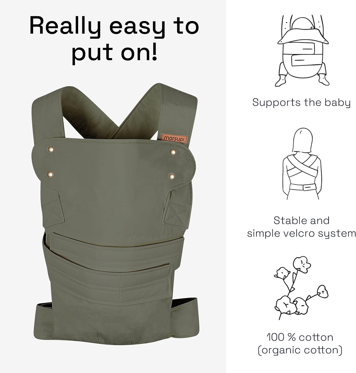 MARSUPI 2.0 porte-bébé ergonomique S/M 3,5 - 15 kg