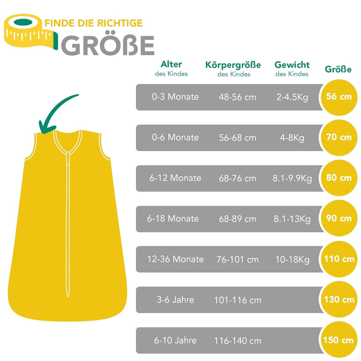 Sac de couchage SCHLUMMERSACK 1TOG 150 6-10 ANS