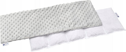 MEDIPARTNERS termofor z pestkami wiśni DUŻY 800g 60x20 cm MINKY, biały termofor do ogrzewania