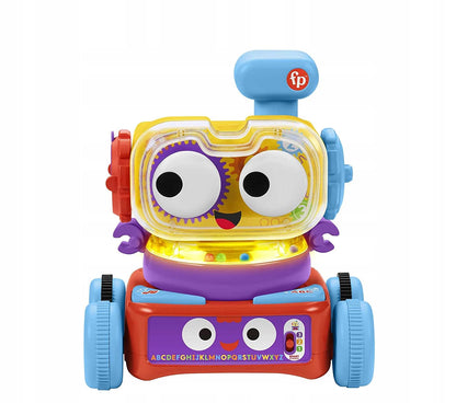 FISHER-PRICE interaktywny robot LINUS j.francuski wielokolorowa zabawka 4w1 dla dzieci 6m+, z ruchomymi elementami