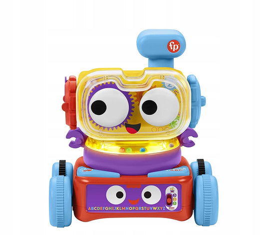 FISHER-PRICE interaktywny robot LINUS j.francuski wielokolorowa zabawka 4w1 dla dzieci 6m+, z ruchomymi elementami