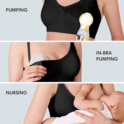 MEDELA сутиен за кърмене и изцеждане 3 в 1 с подложки L