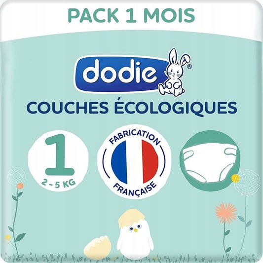 DODIE pieluchy jednorazowe ekologiczne rozm.1 (2-5kg) x100, ekologiczne pieluchy dla niemowląt