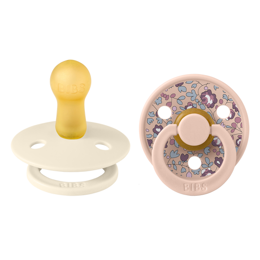 BIBS Eloise Blush Mix round pacifiers x2 6 18m