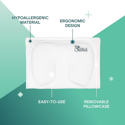 KOALA BABYCARE oreiller pour bébé + taie d'oreiller PRÉVIENT la plagiocéphalie