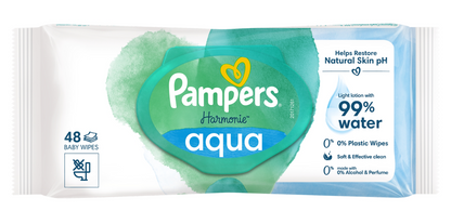 PAMPERS HARMONIE AQUA lingettes humides x48