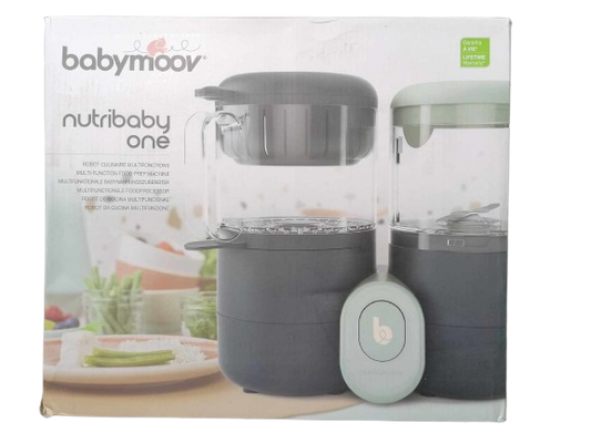 BABYMOOV Nutribaby One robot kuchenny 4w1 2000ml czarno-zielony na opakowaniu produktu