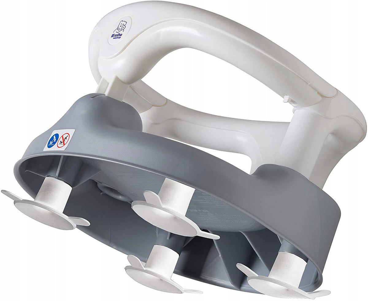 ROTHO Babydesign krzesełko do kąpieli 13kg, biało-szare, BPA free, do wanny i kabiny