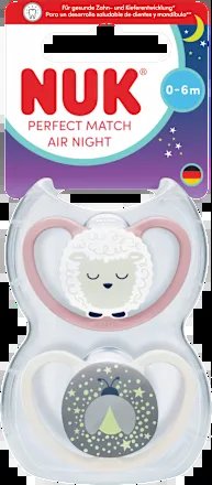 NUK Perfect Match Air Night nyugtatócumik 0–6 hónapos korig