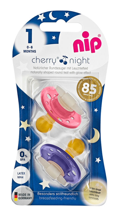 NIP CHERRY NIGHT smoczek uspokajający x2 0-6msc