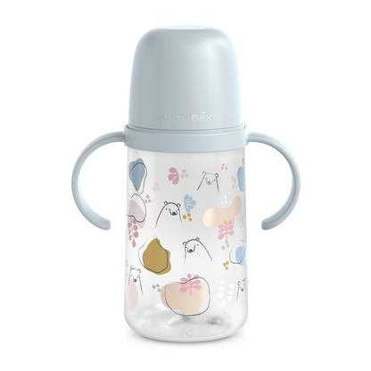 SUAVINEX kubek niekapek z ustnikiem i uchwytami 270 ml 6 m+ – błękitny pojemność 270 ml – zdjęcie 1