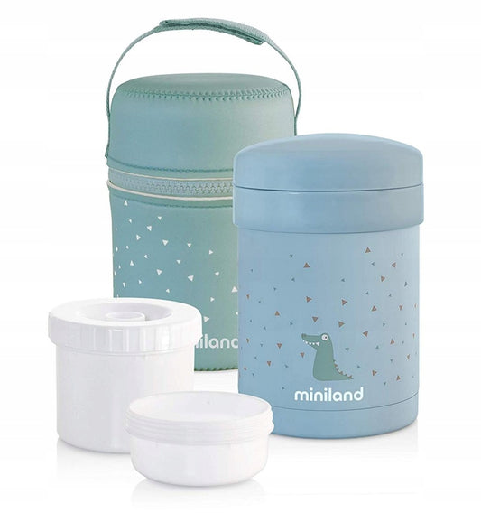 MINILAND Thermetic thermos alimentaire 700 ml + 2 récipients et étui avec poignée