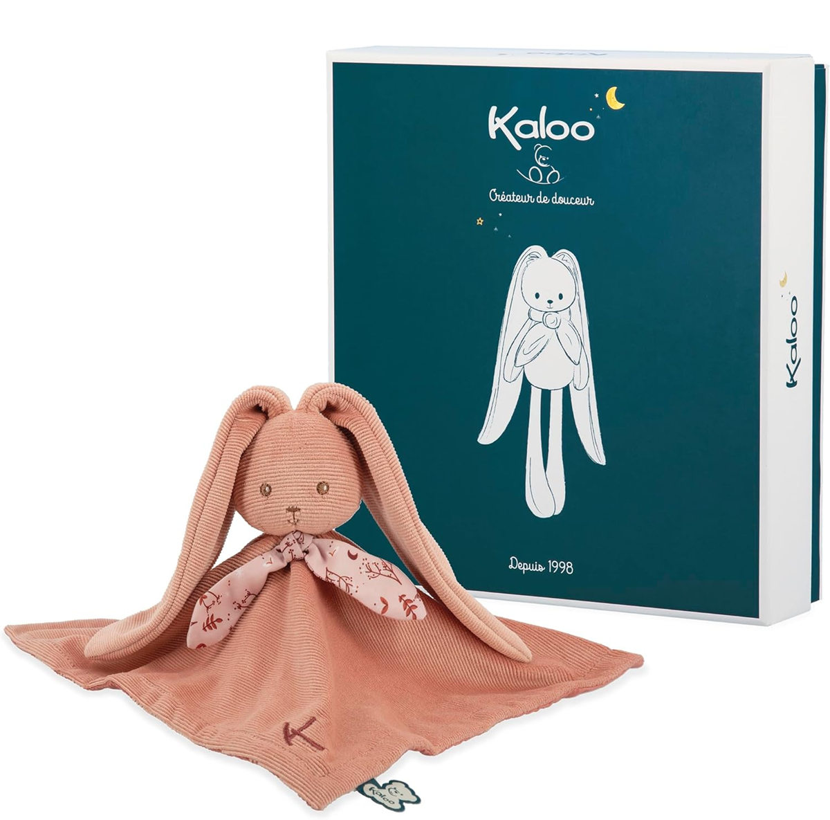 KALOO Lapinoo Lapin doudou couverture 30 x 30 cm + boîte