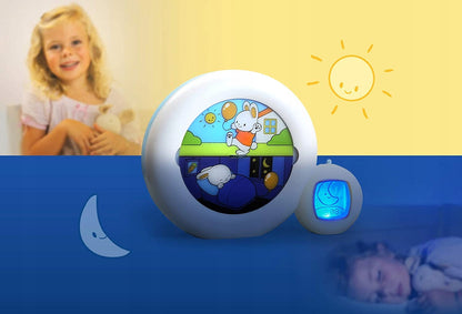 PABOBO Kid'Sleep Moon 3w1 budzik treningowy, lampka nocna i zegar do nauki snu dla dzieci