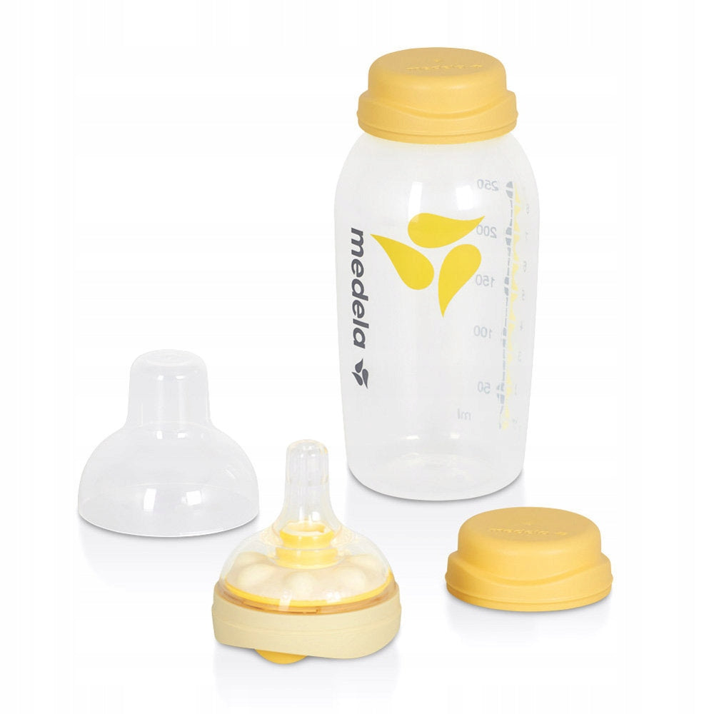 MEDELA butelka 250 ml + smoczek CALMA, żółta, BPA free, dla niemowląt 0+