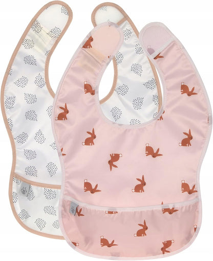 LASSIG babero de plástico con velcro y bolsillo x2 6-24 meses