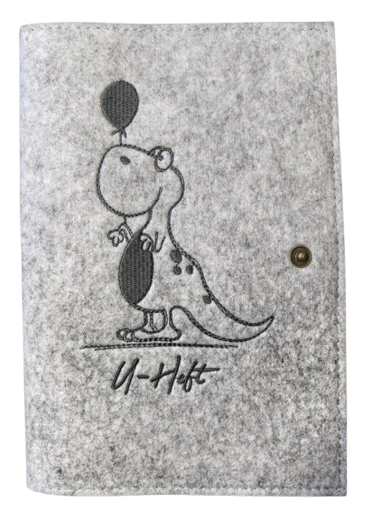 LUXDAG pochette en feutre pour carte de grossesse DINOSAURE 15,5 x 23 cm