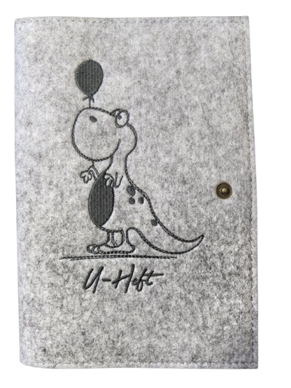 LUXDAG pochette en feutre pour carte de grossesse DINOSAURE 15,5 x 23 cm