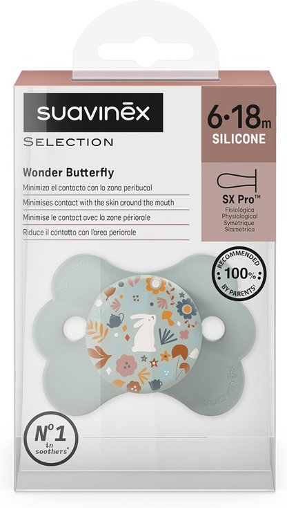 SUAVINEX Wonder Butterfly sucette apaisante 6-18 mois silicone SX PRO