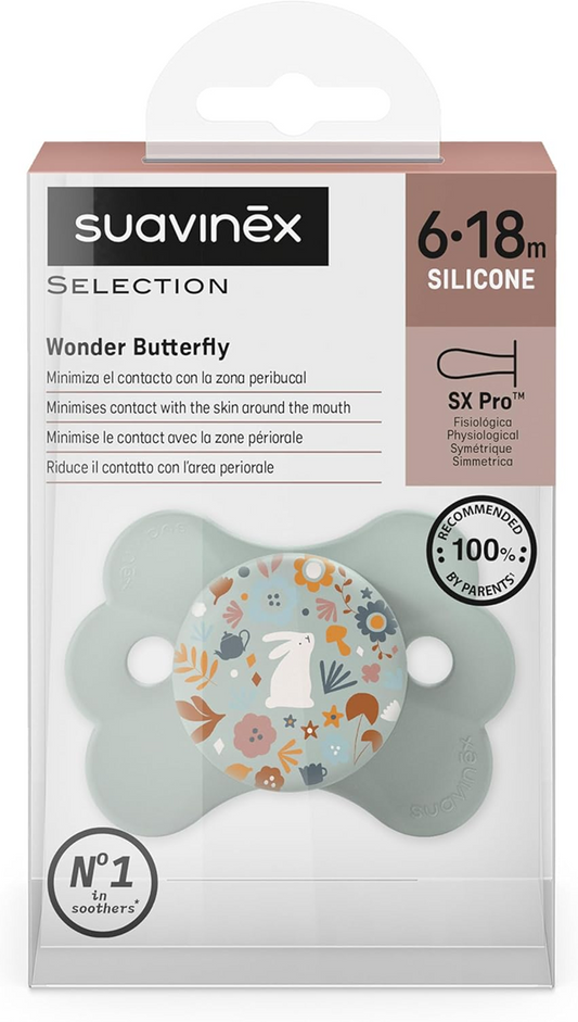 SUAVINEX Wonder Butterfly sucette apaisante 6-18 mois silicone SX PRO