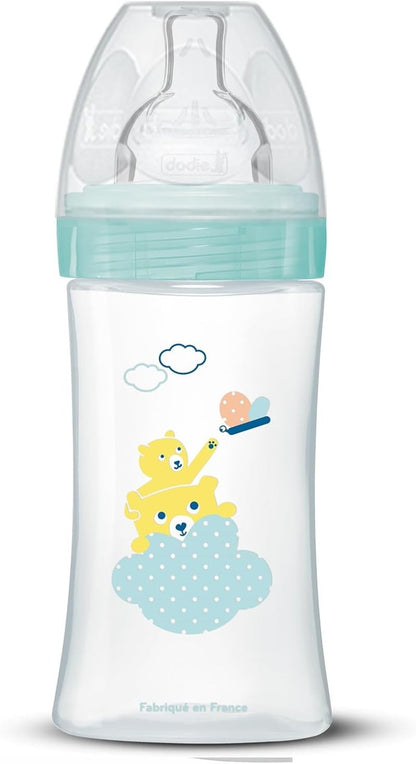 DODIE Sensation+ bouteille 270 ml tétine 2 débit moyen 0-6 m OURS et LION