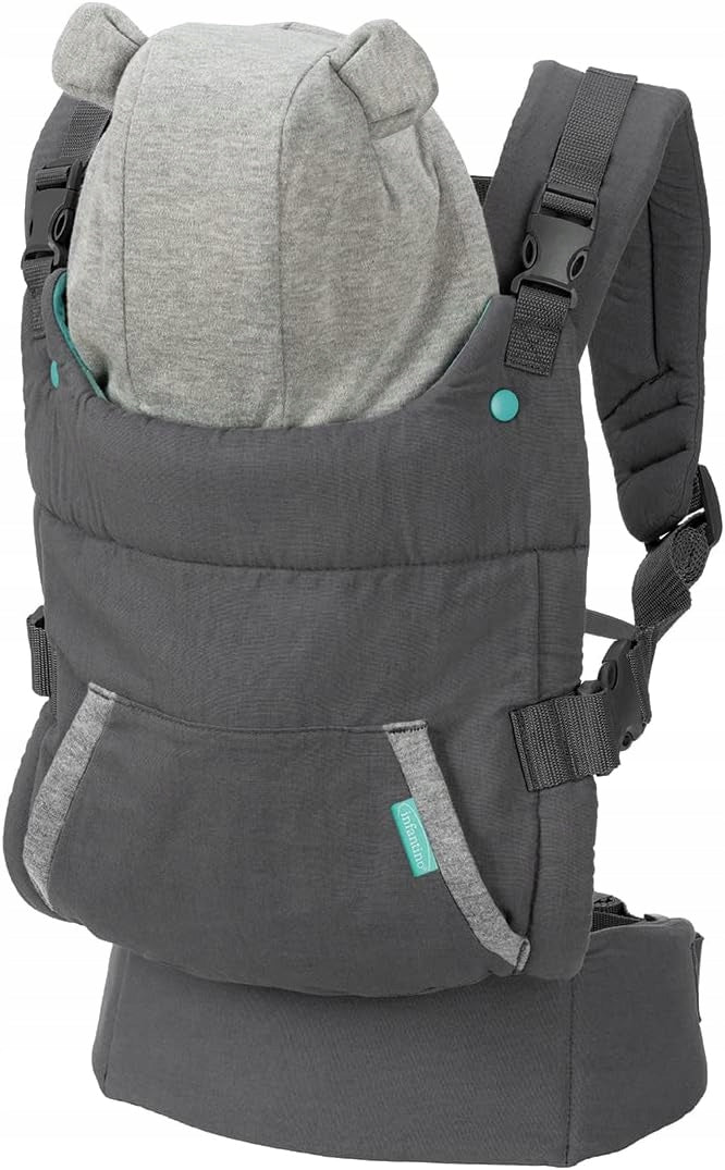 INFANTINO Cuddle Up porte-bébé ergonomique 5,5 - 18 kg avec capuche