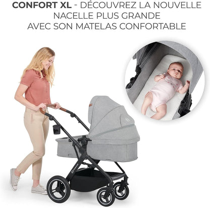 KINDERKRAFT B-TOUR poussette multifonction 3-en-1 jusqu'à 22kg + siège auto MINK PRO