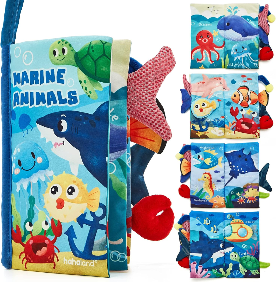 HAHALAND Animaux Marins livre sensoriel SUSPENSION 12,5 x 22 cm
