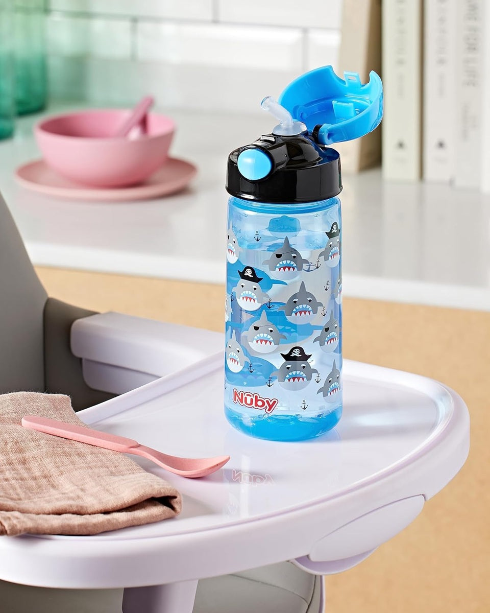 NUBY Straw Cup tritanowy bidon ze słomką 4 l+ 540 ml REKIN