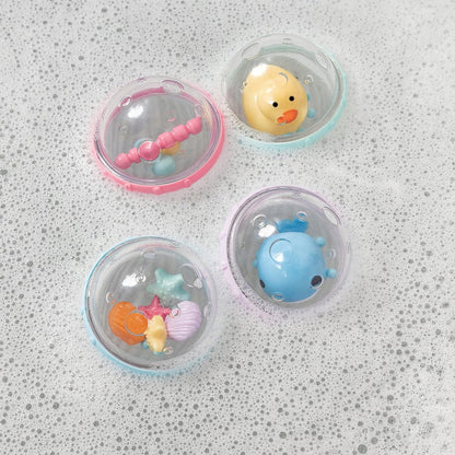 MUNCHKIN Float & Play bulles avec hochets pour le bain, lot de 4