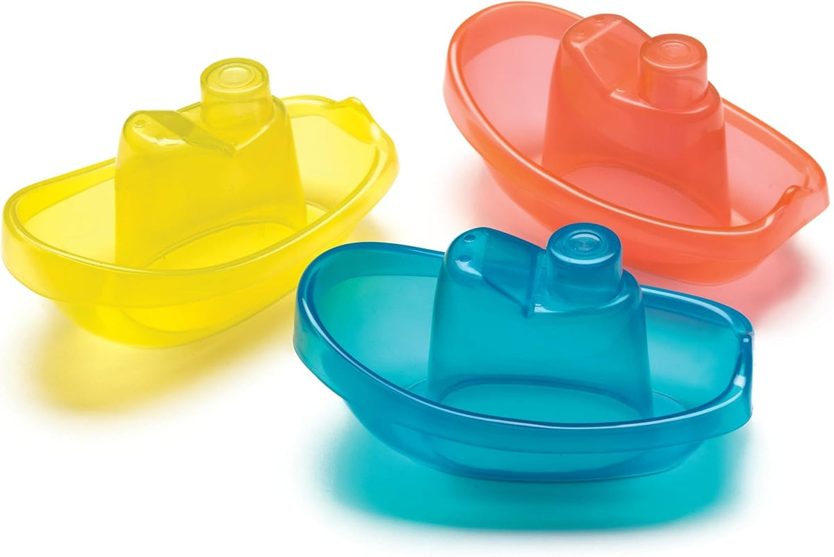 PLAYGRO Bright Baby Boats zabawki do kąpieli 3 łodzie 11 cm
