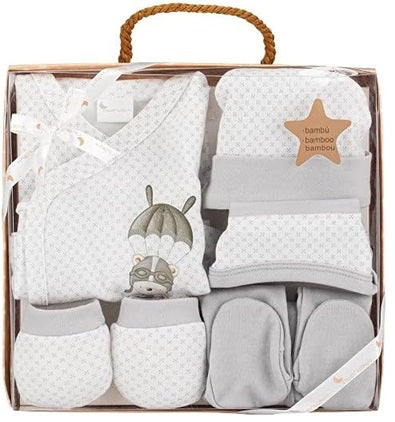 INTERBABY conjunto de regalo de algodón pijama gorro calcetines babero leotardos