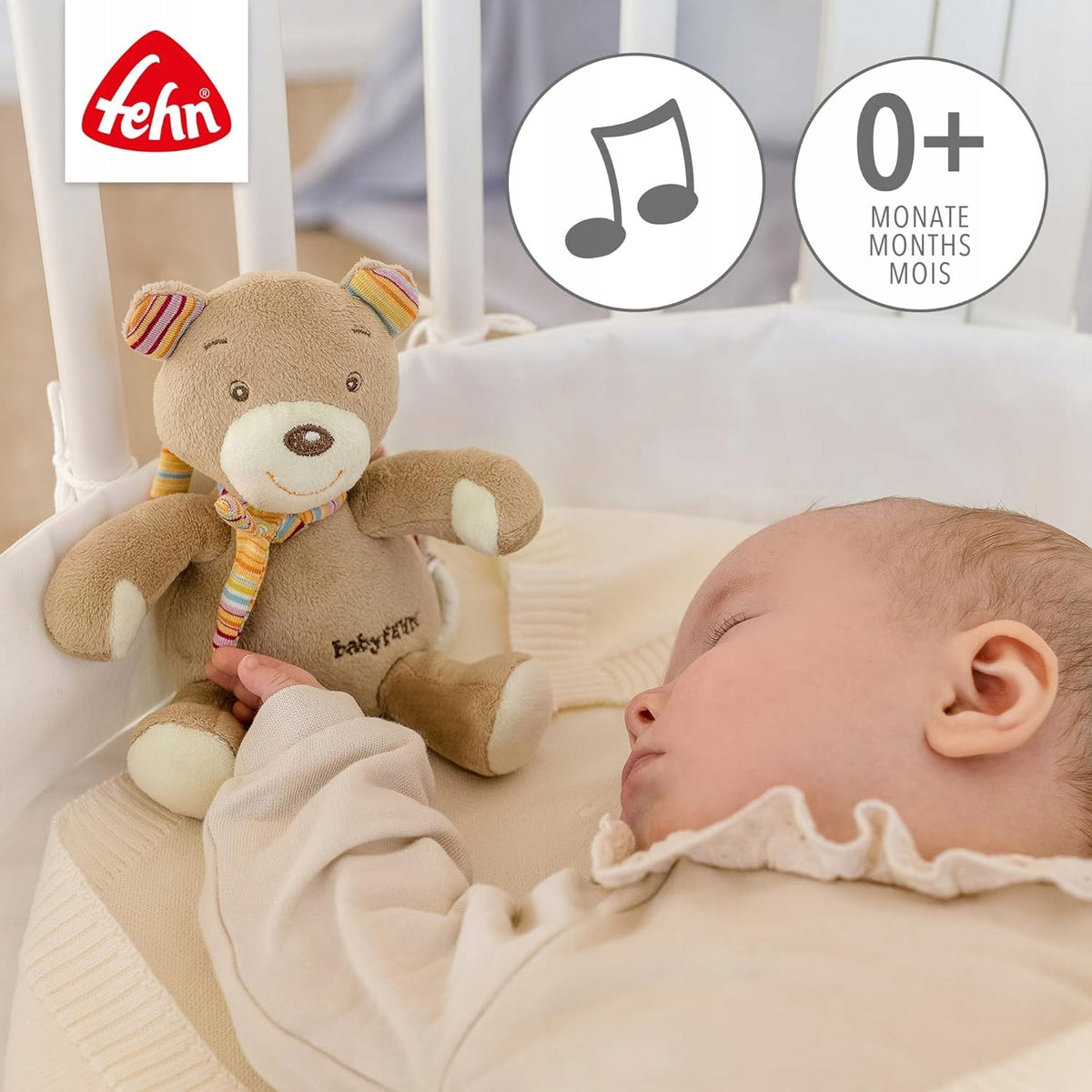 FEHN miś zawieszka PRZYTULANKA z POZYTYWKĄ 14 cm