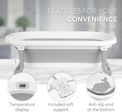 KikkaBoo Willy foldable bathtub with thermometer 0-36 months