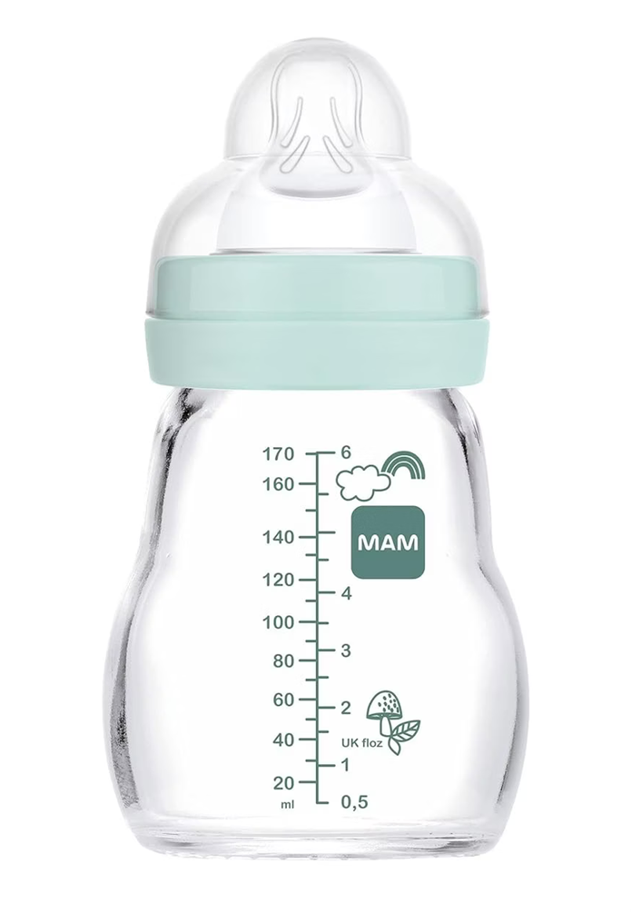 MAM Feel Good biberon en verre 170 ml 0 m+ tétine 1