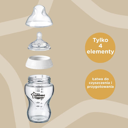 TOMMEE TIPPEE zestaw startowy butelki, smoczki 9el. butelka 150 ml, smoczek, 4 elementy