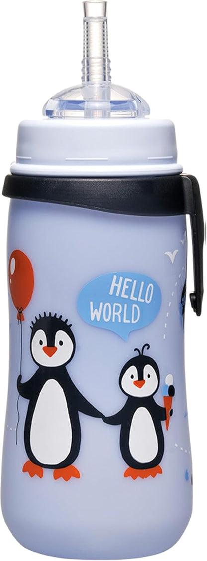 NIP Straw Cup sippy cup with straw 330 ml 12 m+ PENGUINS