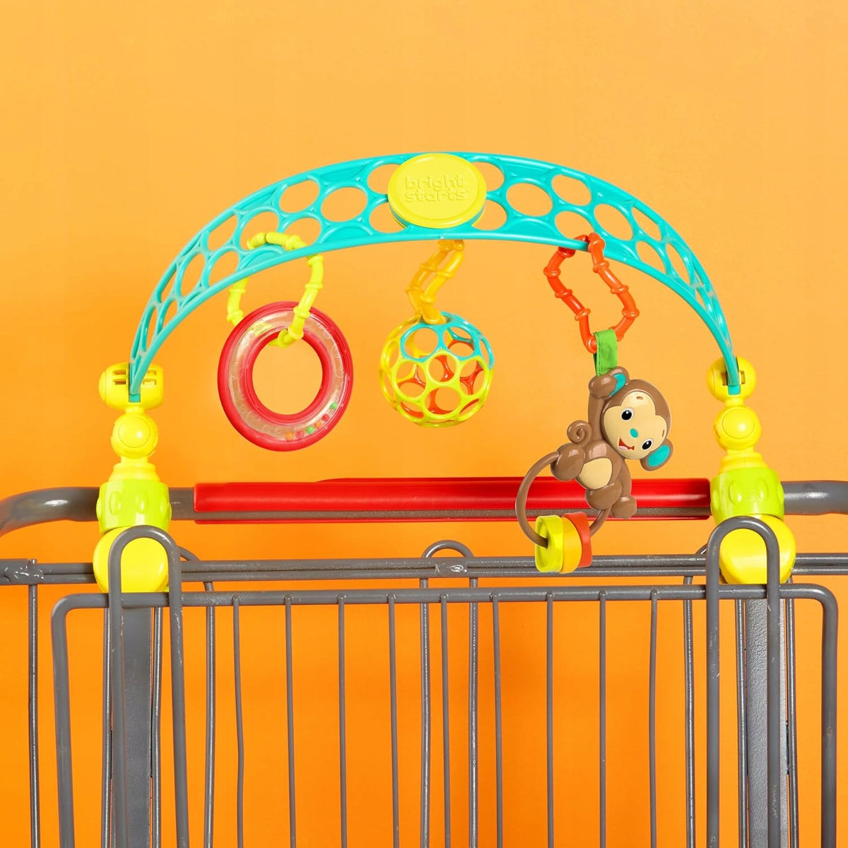 OBALL łuk pałąk do wózka z zabawkami, kolorowy pałąk z zawieszkami do wózka dla niemowląt