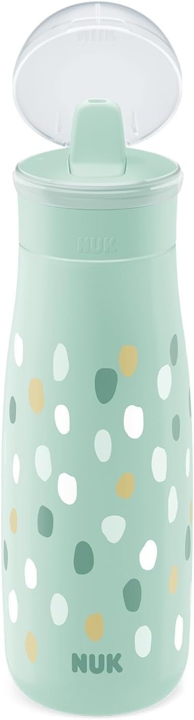 NUK Mini-Me Flip Trinkflasche mit Strohhalm und klappbarem Mundstück 450 ml 12+ Monate